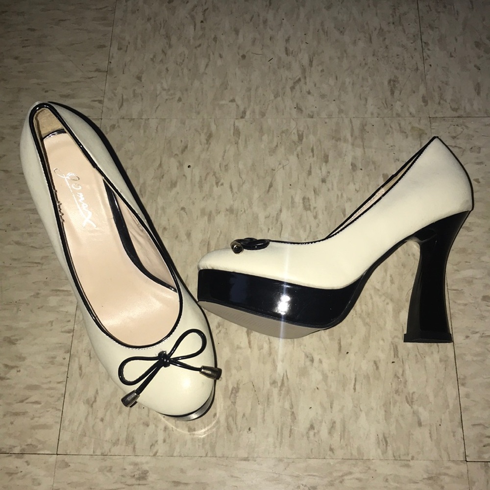 Cream & black heels